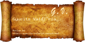 Gyurits Valéria névjegykártya